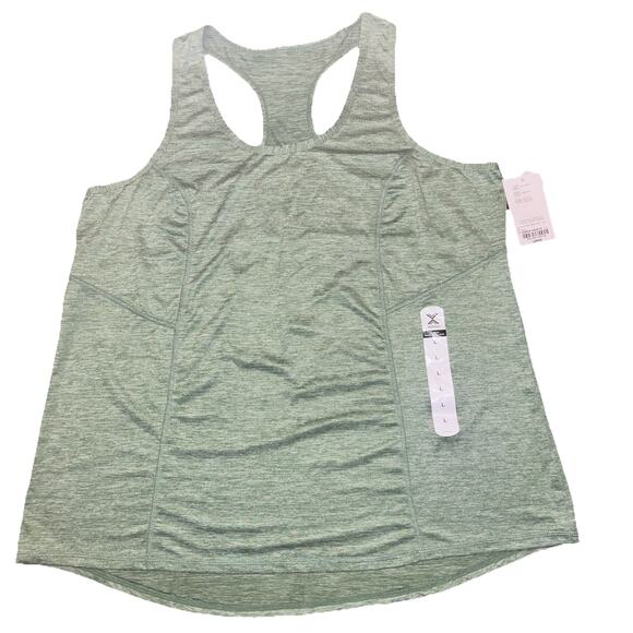 NWT Xersion Womens Sz L Everair Tank Top In Harbor Green Anti Odor Gymcore Yoga - Picture 1 of 6